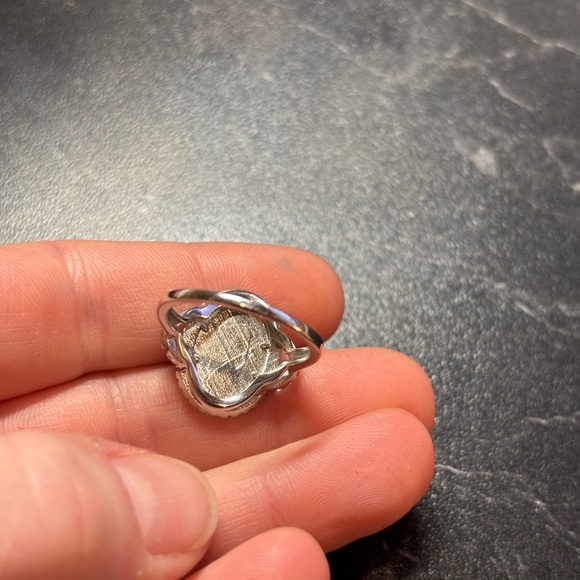 Silver Art Deco Cocktail Ring - Picture 6 of 8